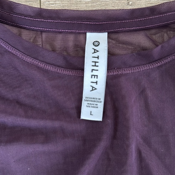 Athleta Mesh Long Sleeve in Eggplant - Picture 2 of 3